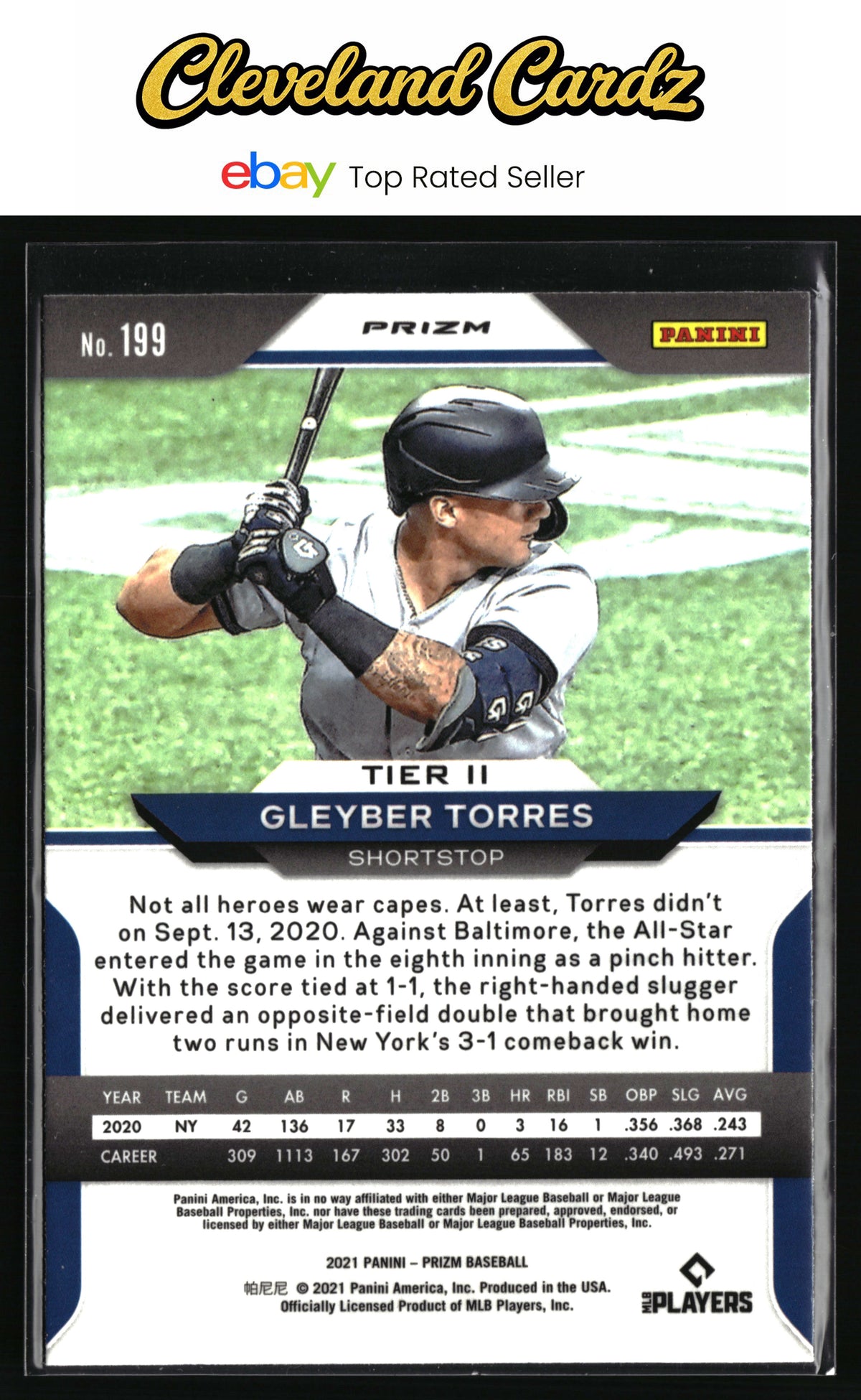2021 Panini Prizm #199 Gleyber Torres Purple Prizm