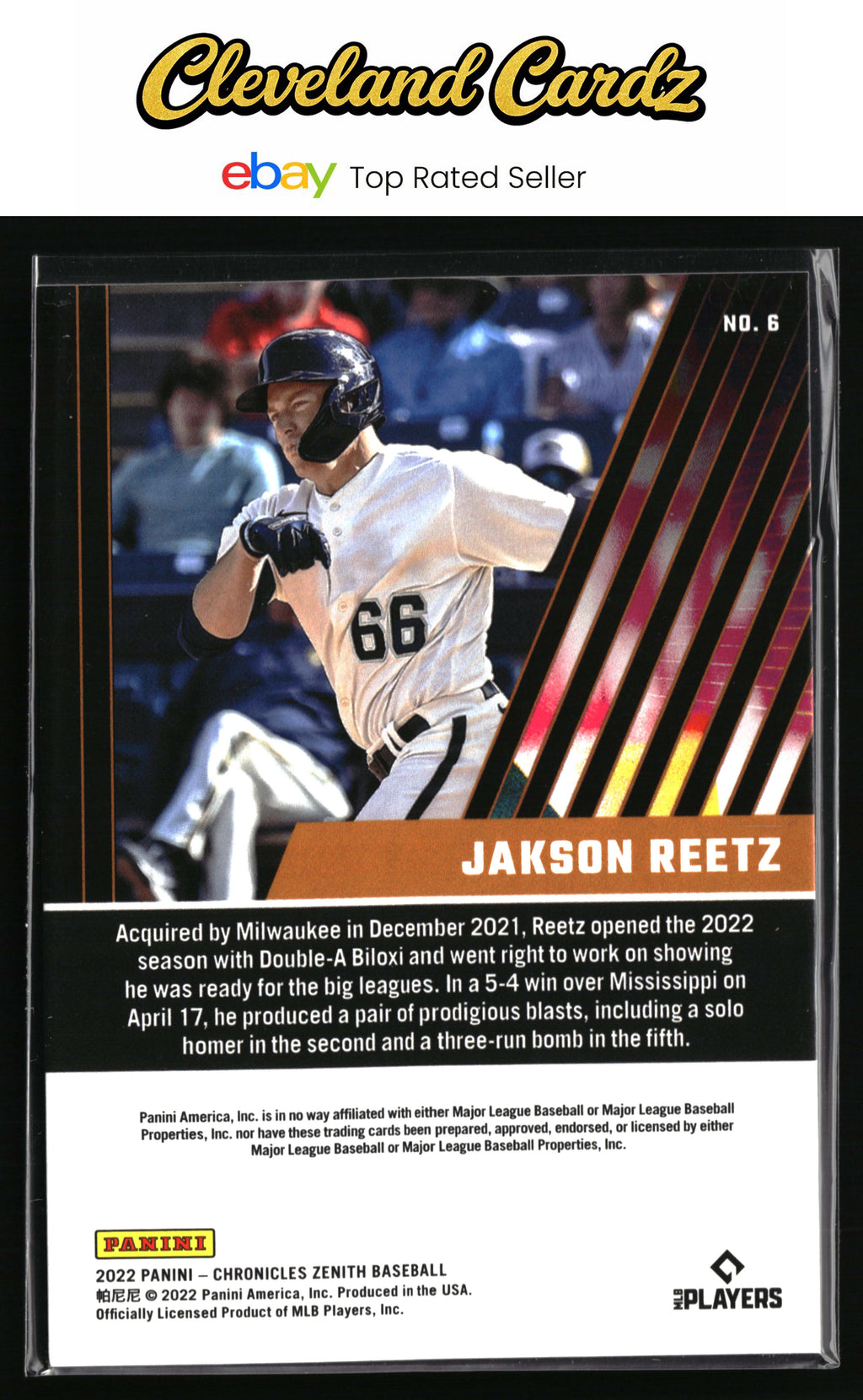 2022 Panini Chronicles #6 Jakson Reetz Zenith