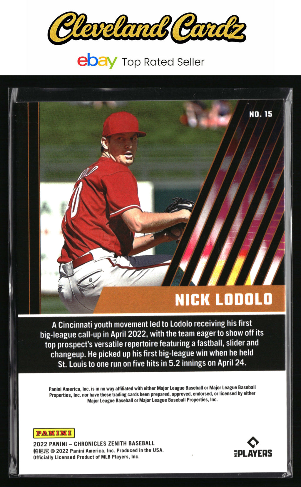 2022 Panini Chronicles #15 Nick Lodolo Zenith