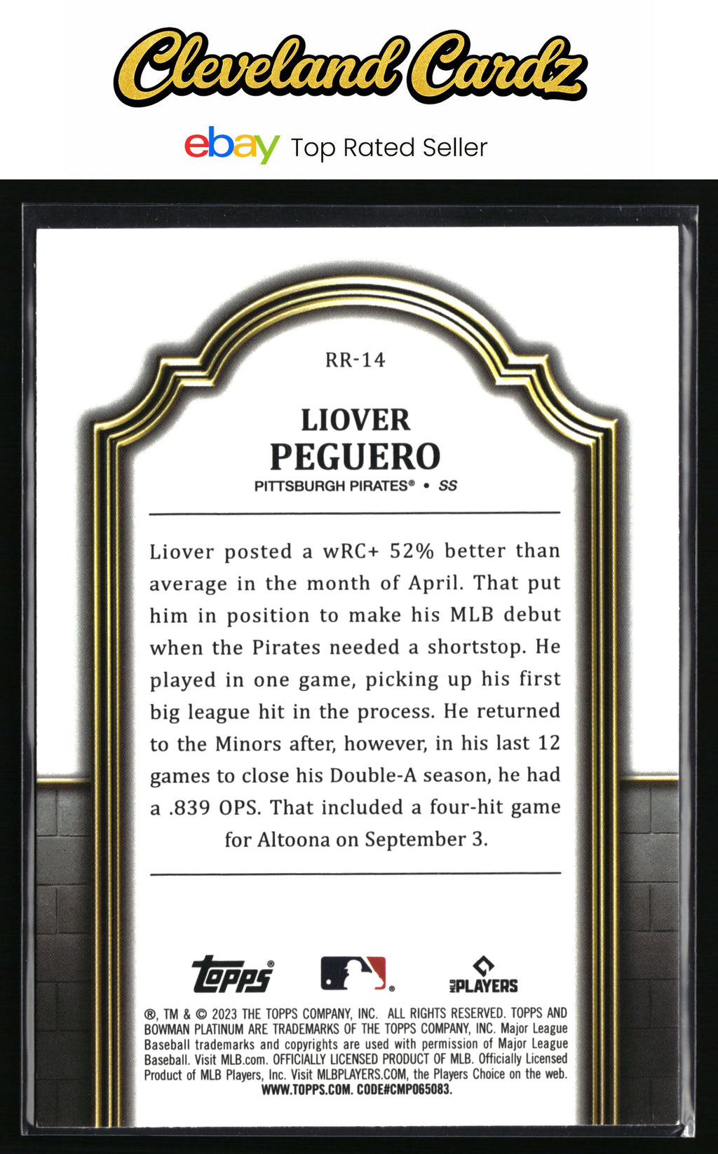 2023 Bowman Platinum #RR-14 Liover Peguero Renowned Rookies