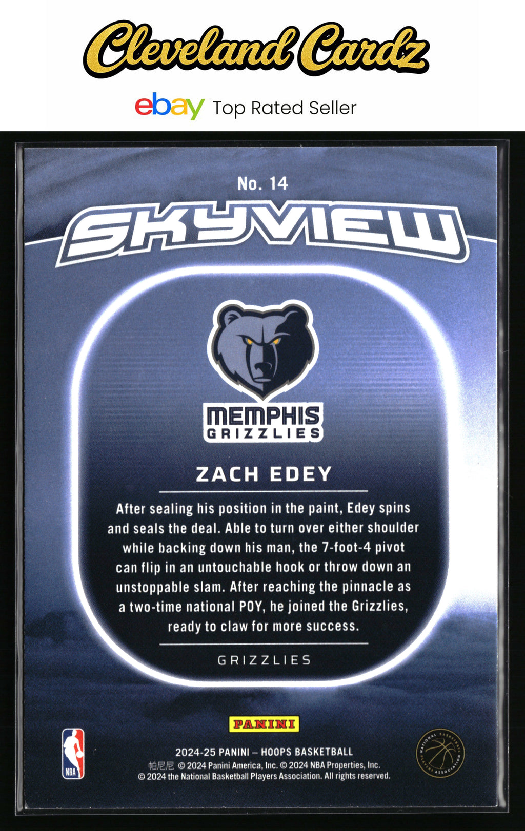 2024-25 Hoops Winter #14 Zach Edey Skyview