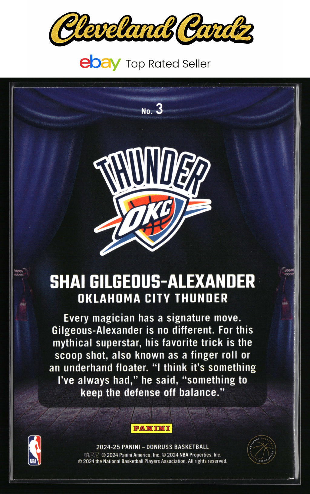 2024-25 Donruss #3 Shai Gilgeous-Alexander Magicians