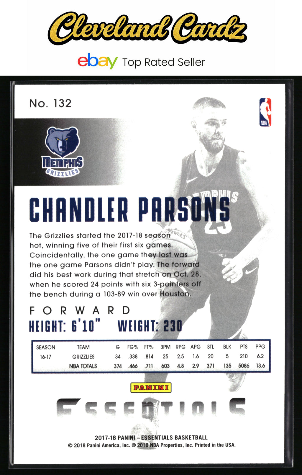 2017-18 Panini Essentials #132 Chandler Parsons