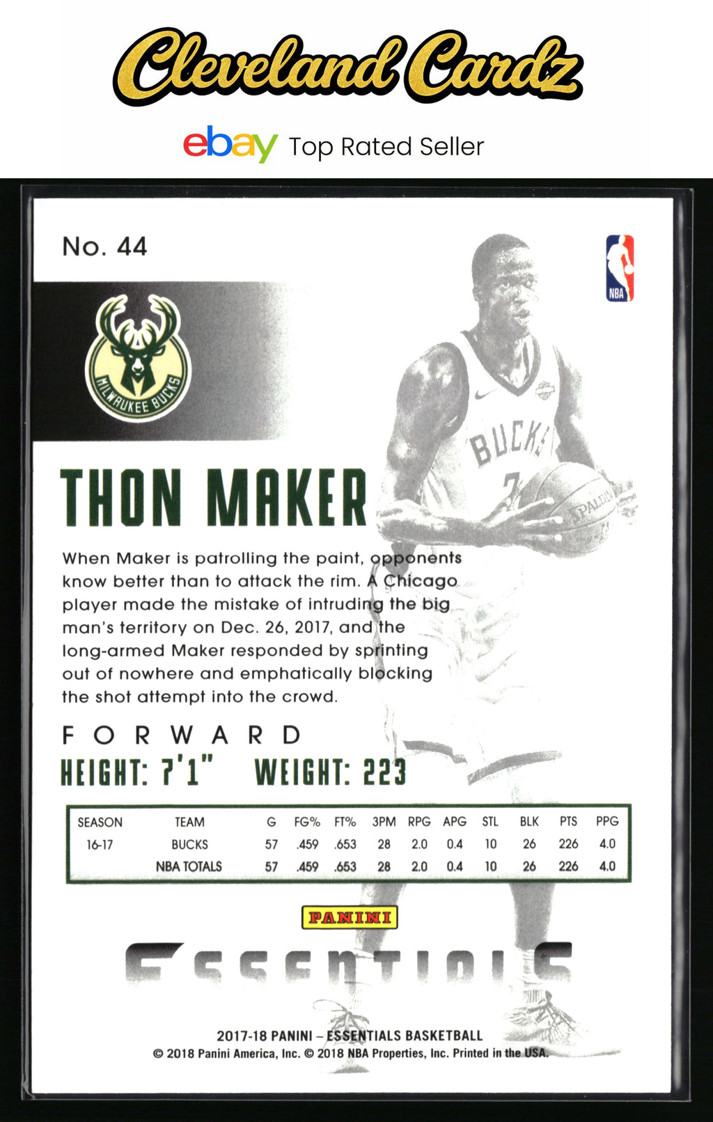 2017-18 Panini Essentials #44 Thon Maker