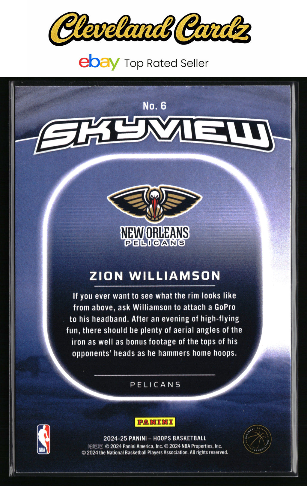 2024-25 Hoops Winter #6 Zion Williamson Skyview Holo