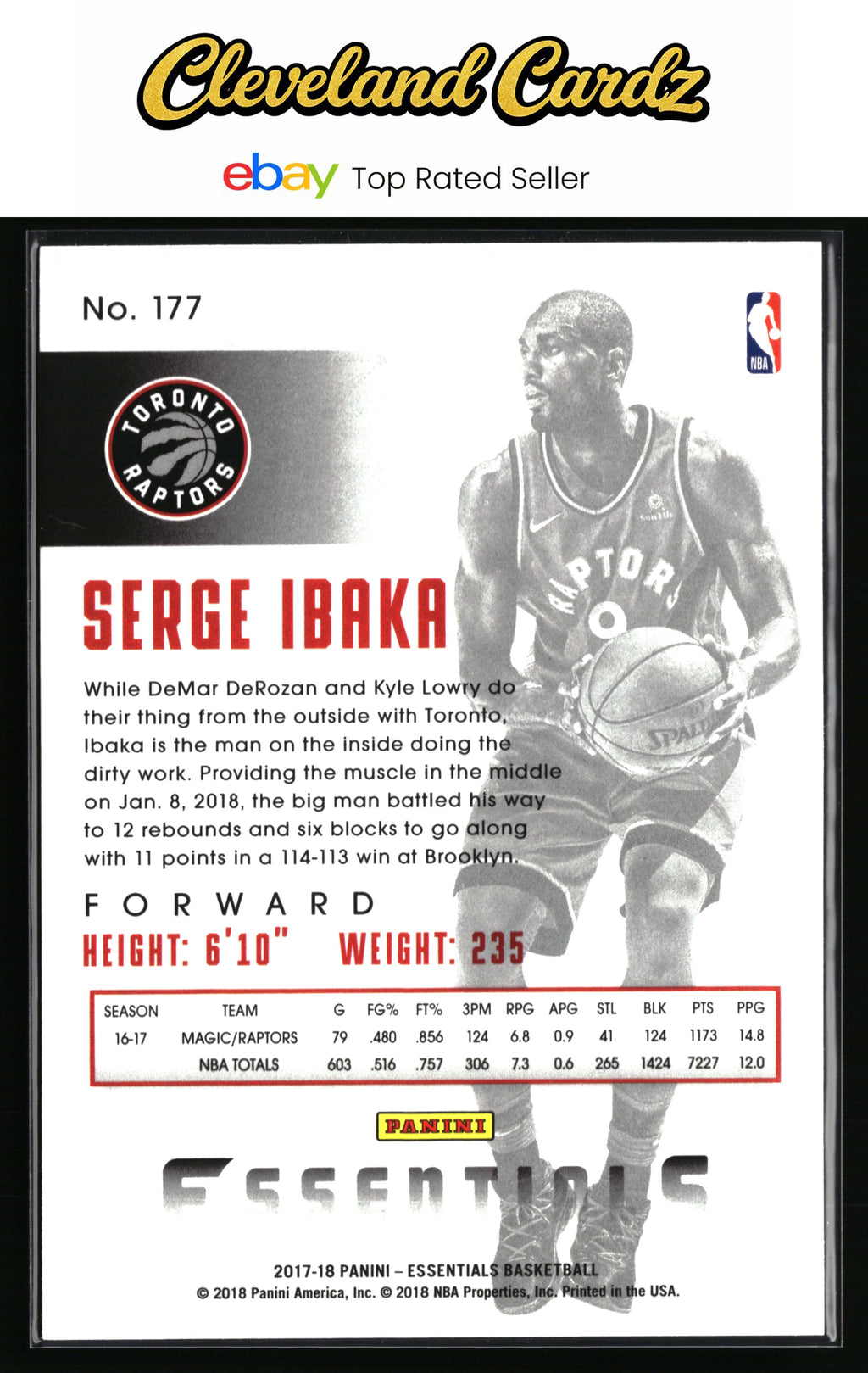 2017-18 Panini Essentials #177 Serge Ibaka