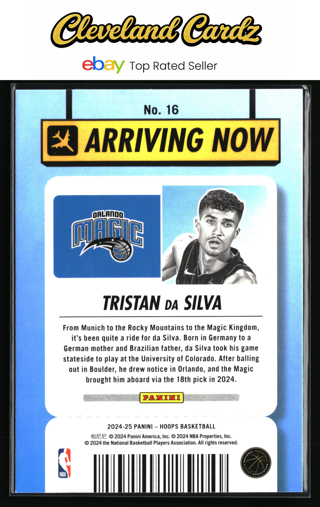 2024-25 Hoops #16 Tristan da Silva Arriving Now