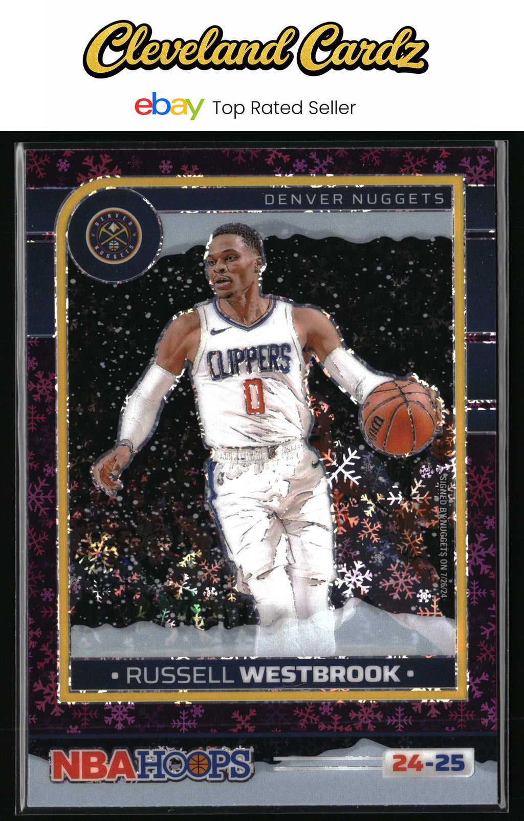 2024-25 Hoops Winter #114 Russell Westbrook Purple Prizms Premium