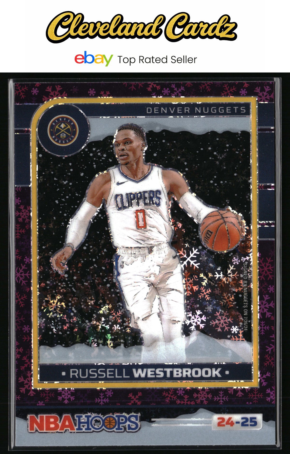2024-25 Hoops Winter #114 Russell Westbrook Purple Prizms Premium