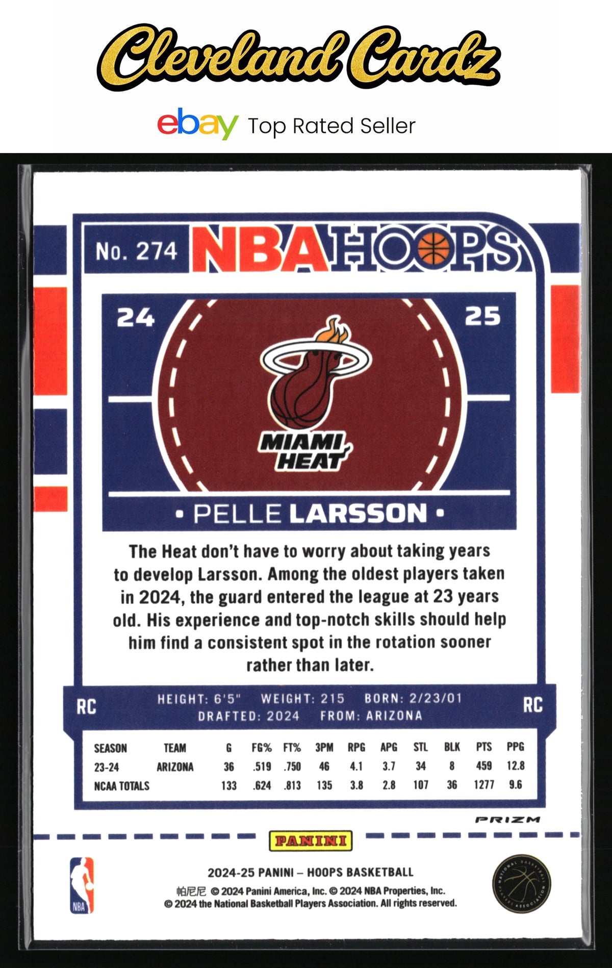 2024-25 Hoops Winter #274 Pelle Larsson Prizms Premium