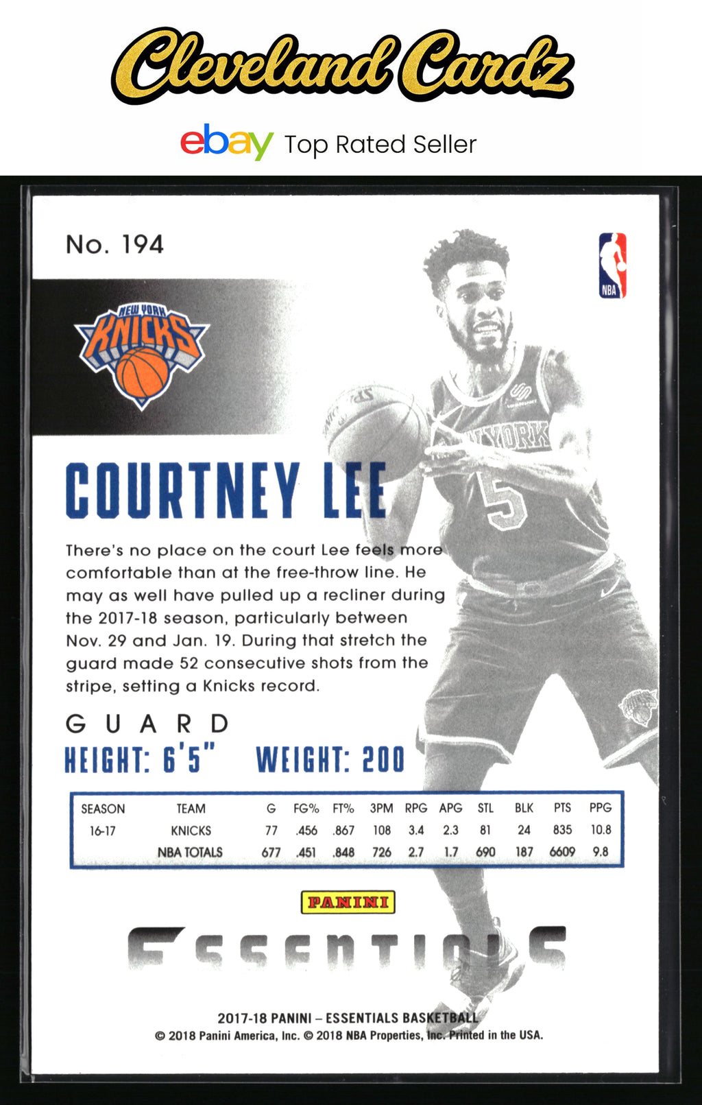 2017-18 Panini Essentials #194 Courtney Lee