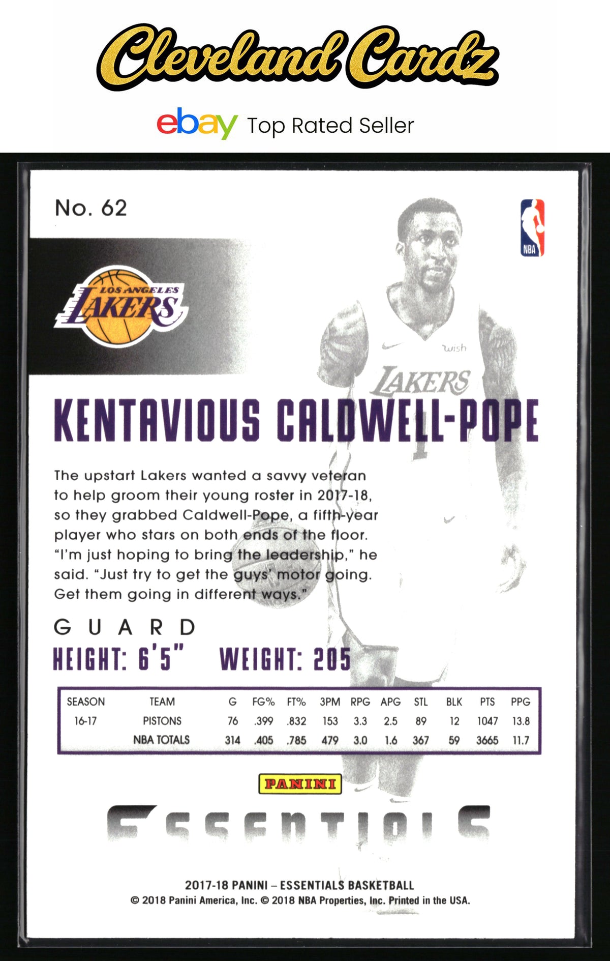 2017-18 Panini Essentials #62 Kentavious Caldwell-Pope
