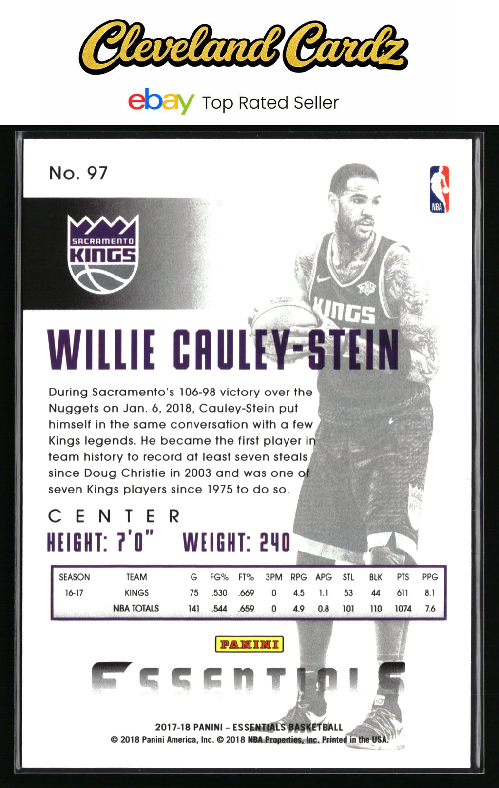 2017-18 Panini Essentials #97 Willie Cauley-Stein
