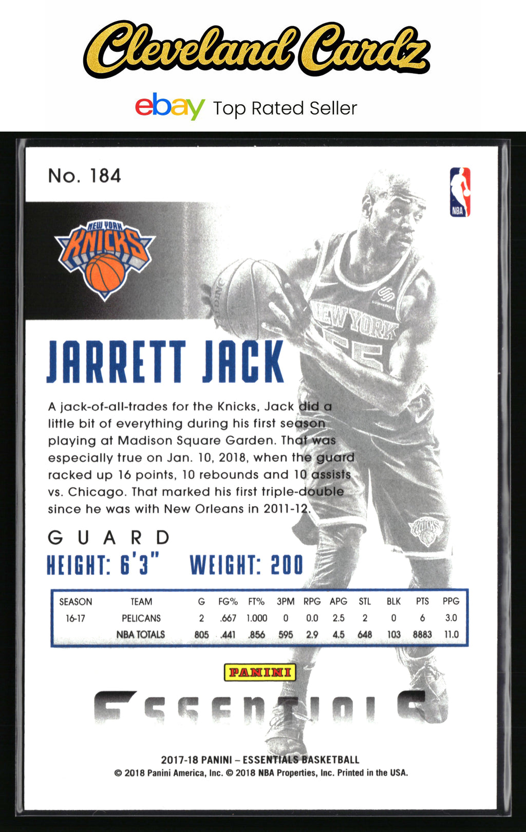 2017-18 Panini Essentials #184 Jarrett Jack