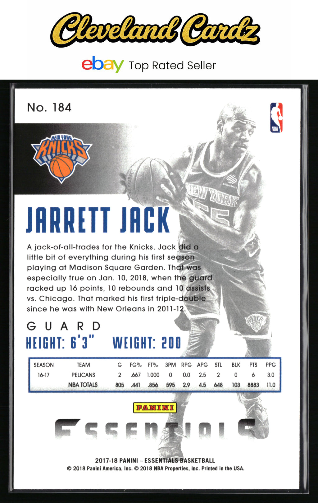 2017-18 Panini Essentials #184 Jarrett Jack
