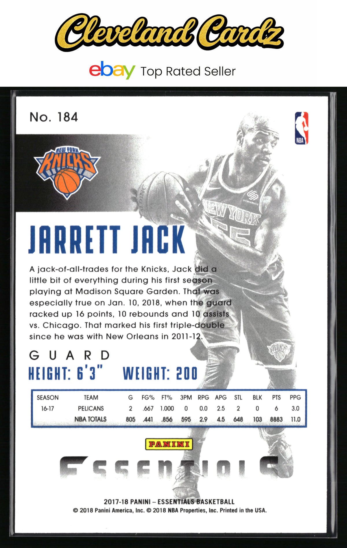 2017-18 Panini Essentials #184 Jarrett Jack