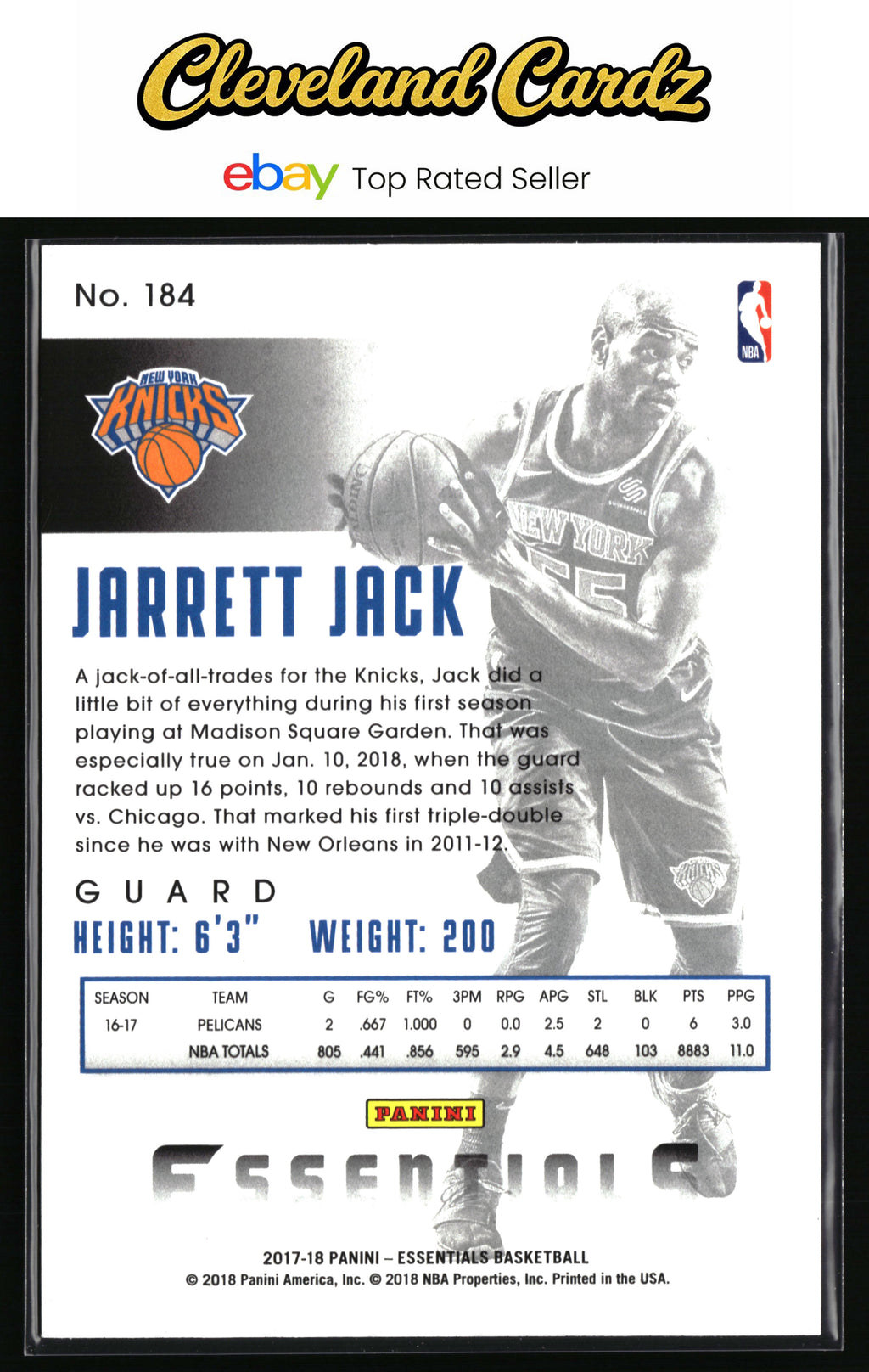 2017-18 Panini Essentials #184 Jarrett Jack