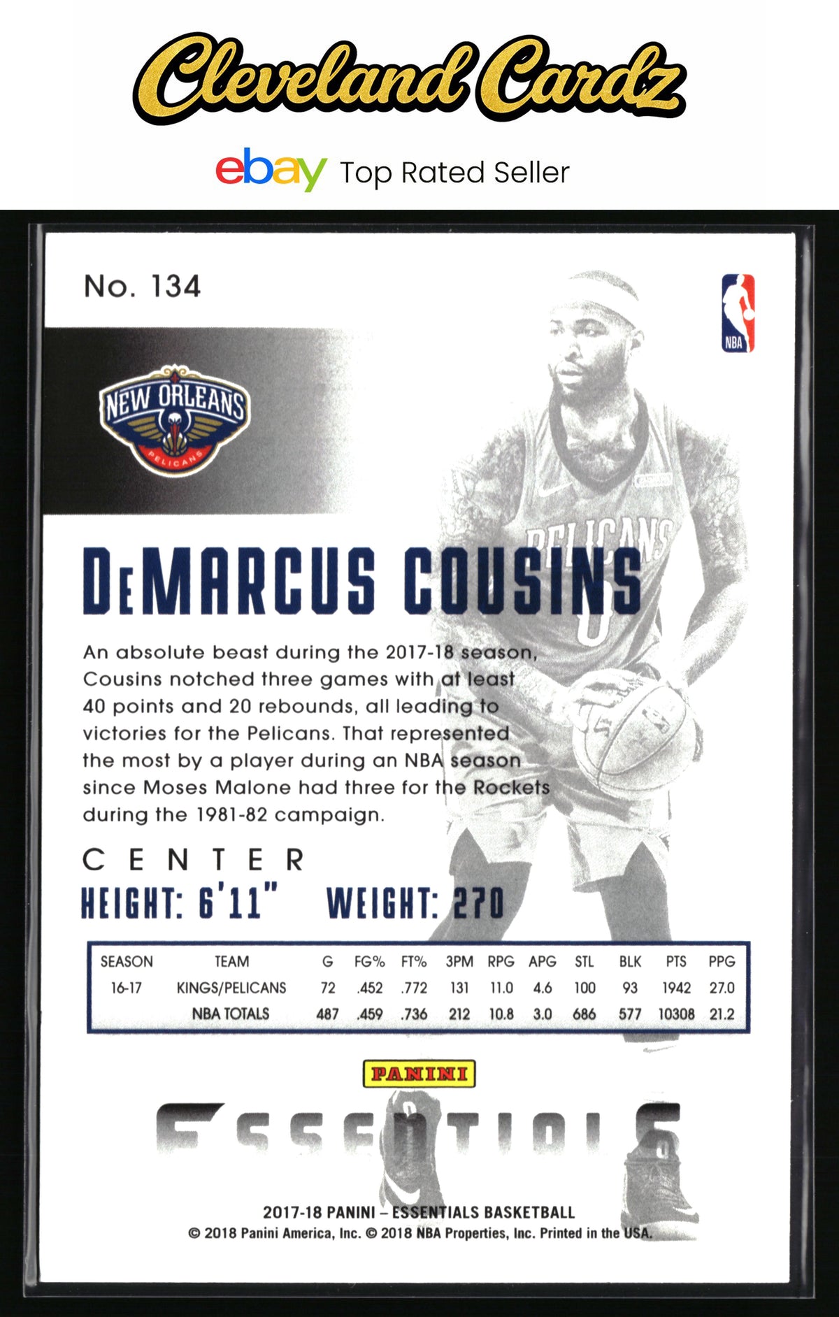 2017-18 Panini Essentials #134 DeMarcus Cousins