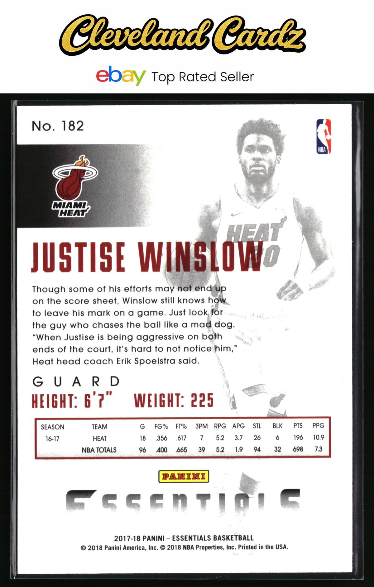 2017-18 Panini Essentials #182 Justise Winslow