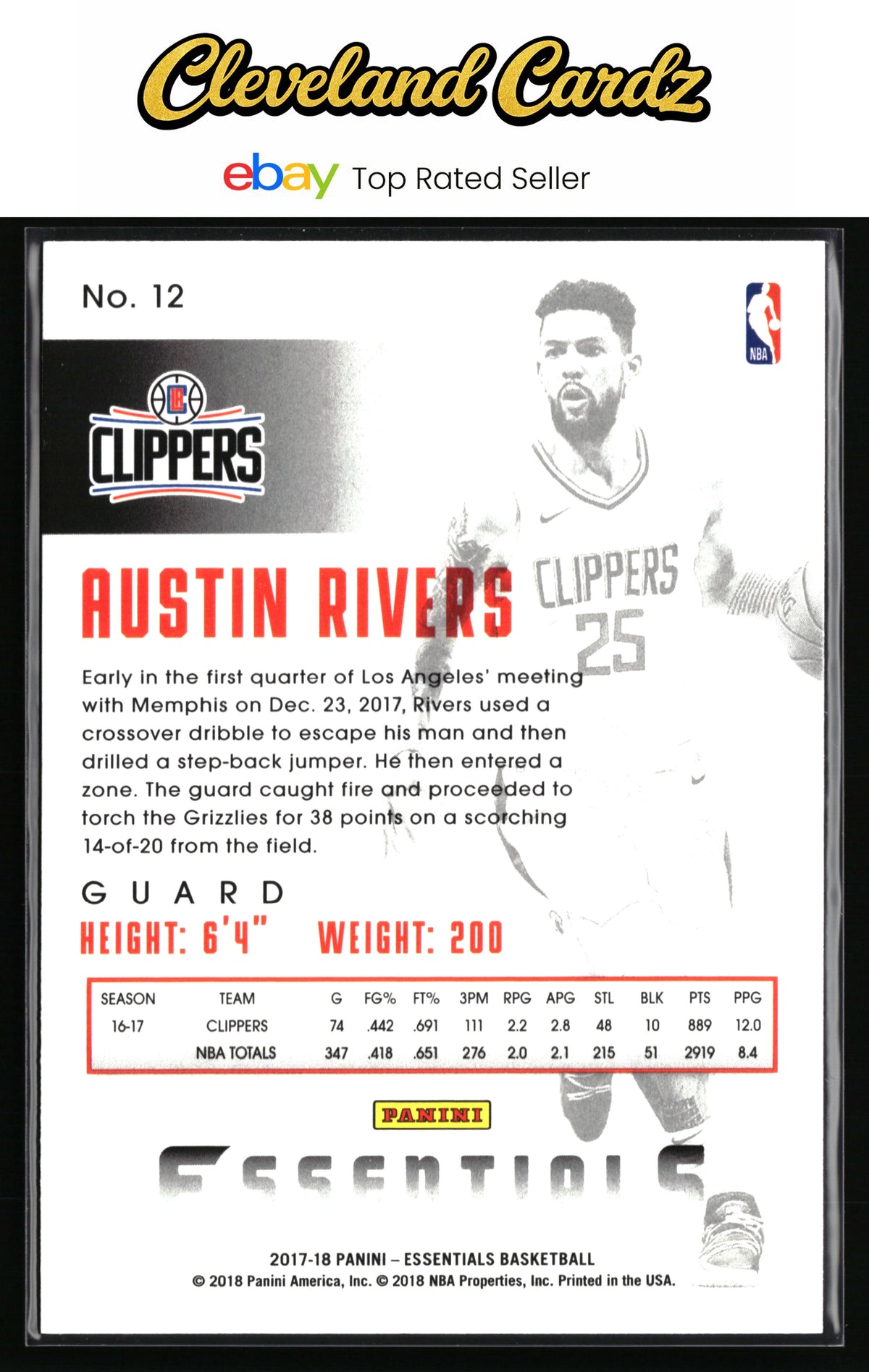 2017-18 Panini Essentials #12 Austin Rivers