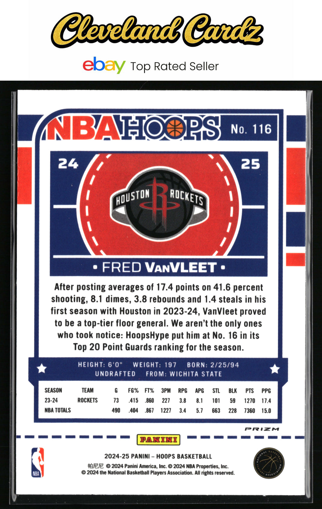 2024-25 Hoops Winter #116 Fred VanVleet Prizms Premium