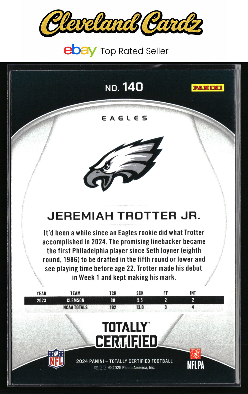 2024 Panini Totally Certified #140 Jeremiah Trotter Jr.