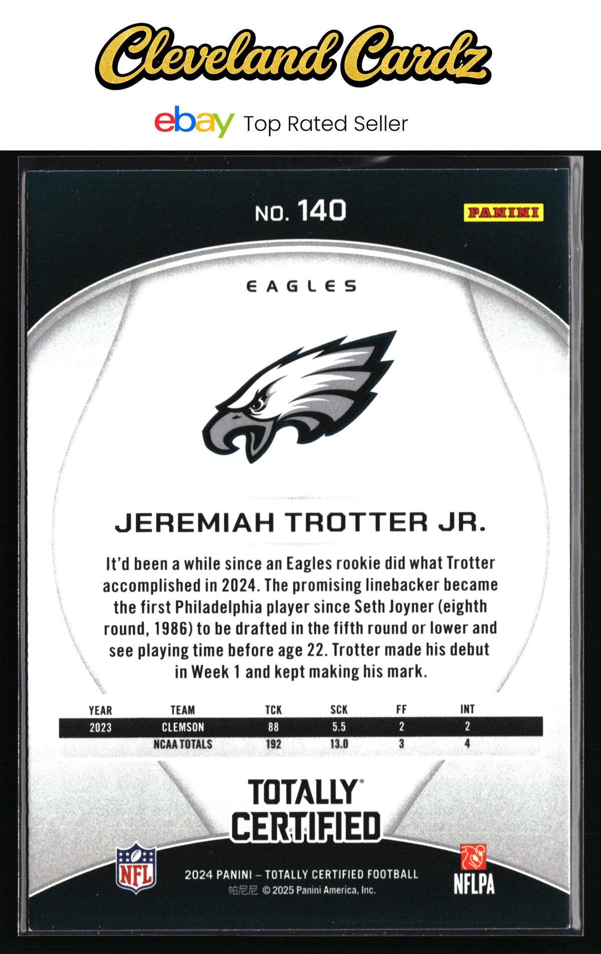 2024 Panini Totally Certified #140 Jeremiah Trotter Jr.