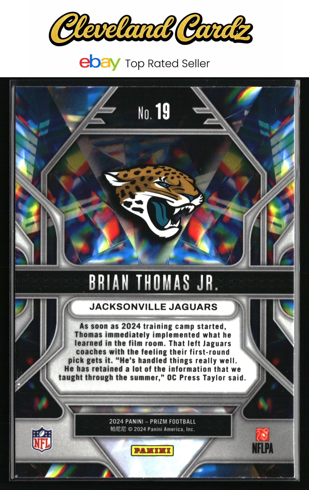 2024 Panini Prizm #19 Brian Thomas Jr. Prizmatic
