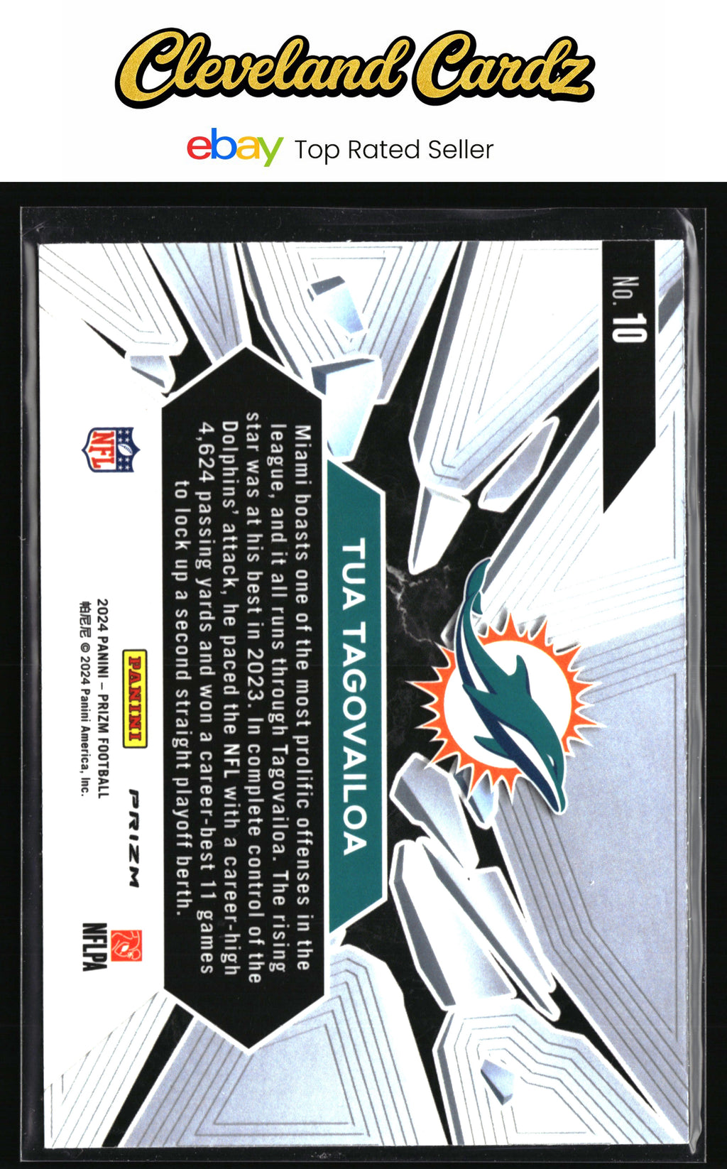 2024 Panini Prizm #10 Tua Tagovailoa Prizm Break Green Wave Prizm