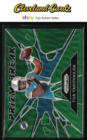 2024 Panini Prizm #10 Tua Tagovailoa Prizm Break Green Wave Prizm