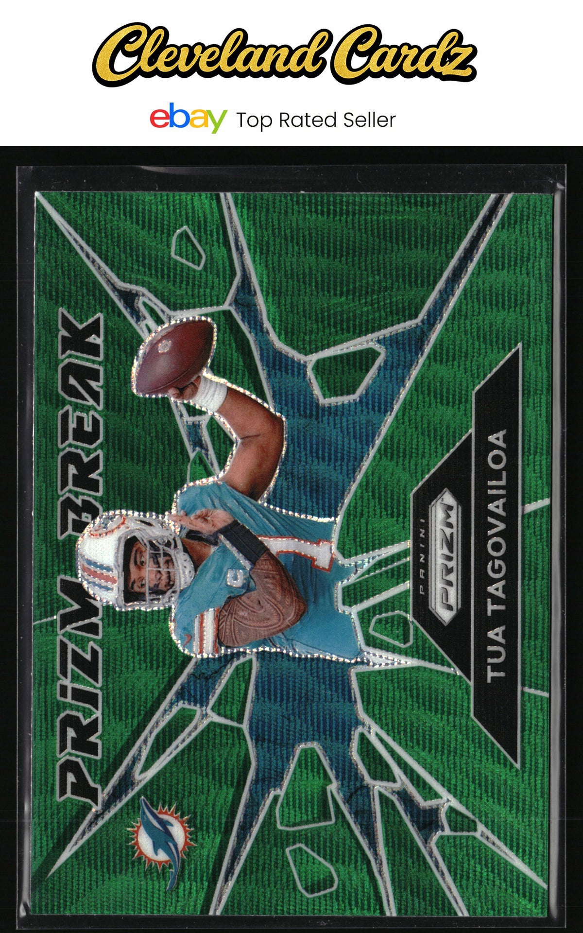 2024 Panini Prizm #10 Tua Tagovailoa Prizm Break Green Wave Prizm