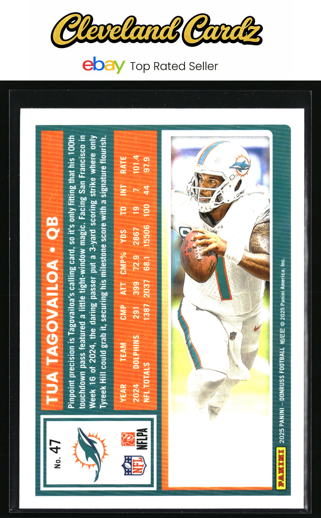 2025 Donruss #47 Tua Tagovailoa Press Proofs Blue
