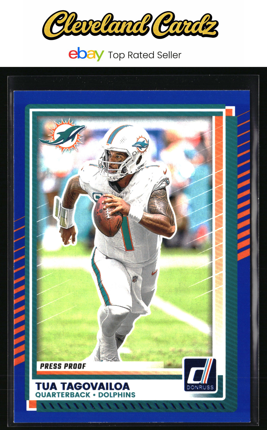 2025 Donruss #47 Tua Tagovailoa Press Proofs Blue