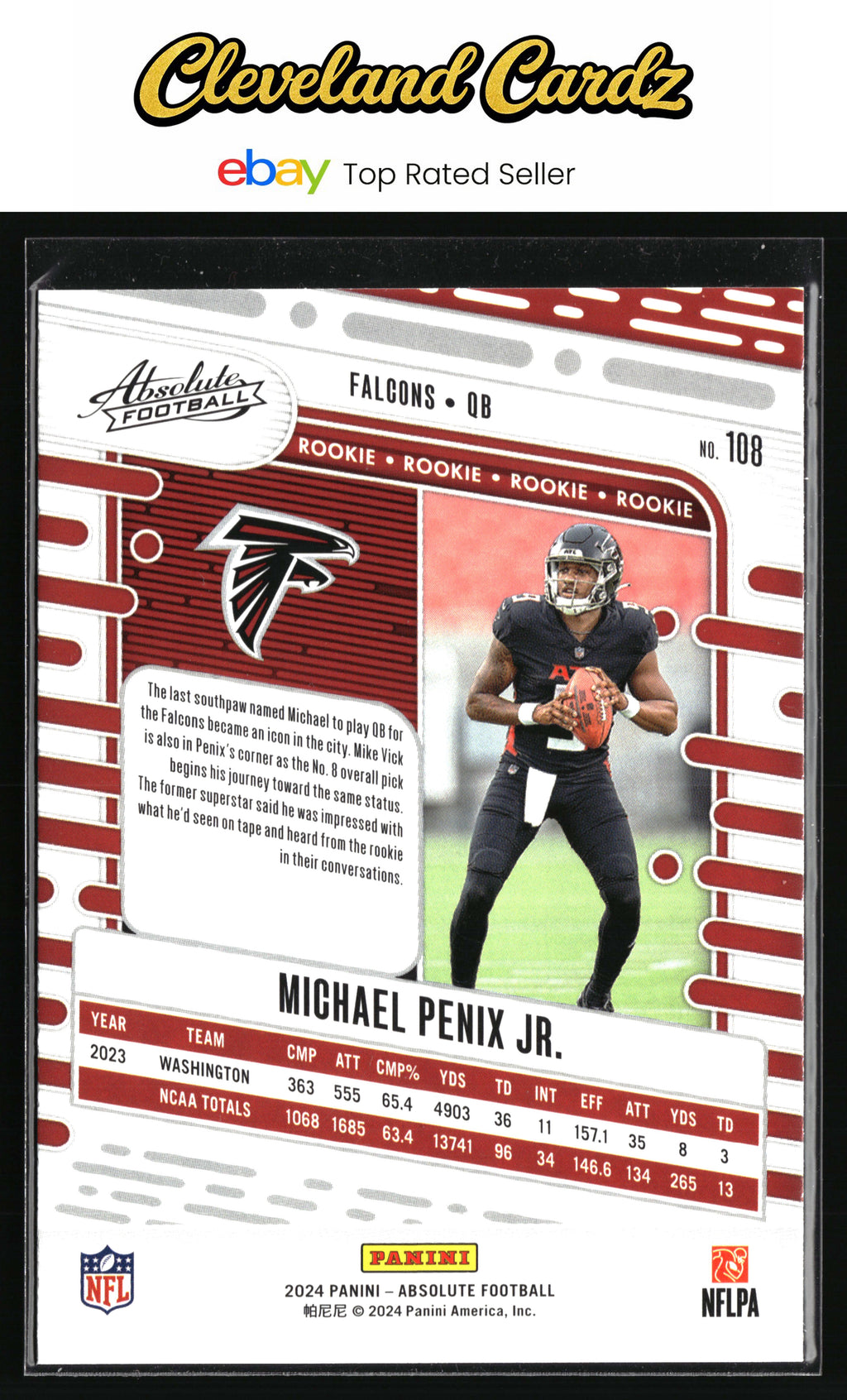 2024 Panini Absolute #108 Michael Penix Jr. Blue