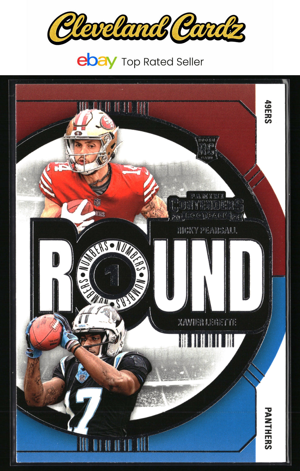 2024 Panini Contenders #8 Ricky Pearsall / Xavier Legette Round Numbers