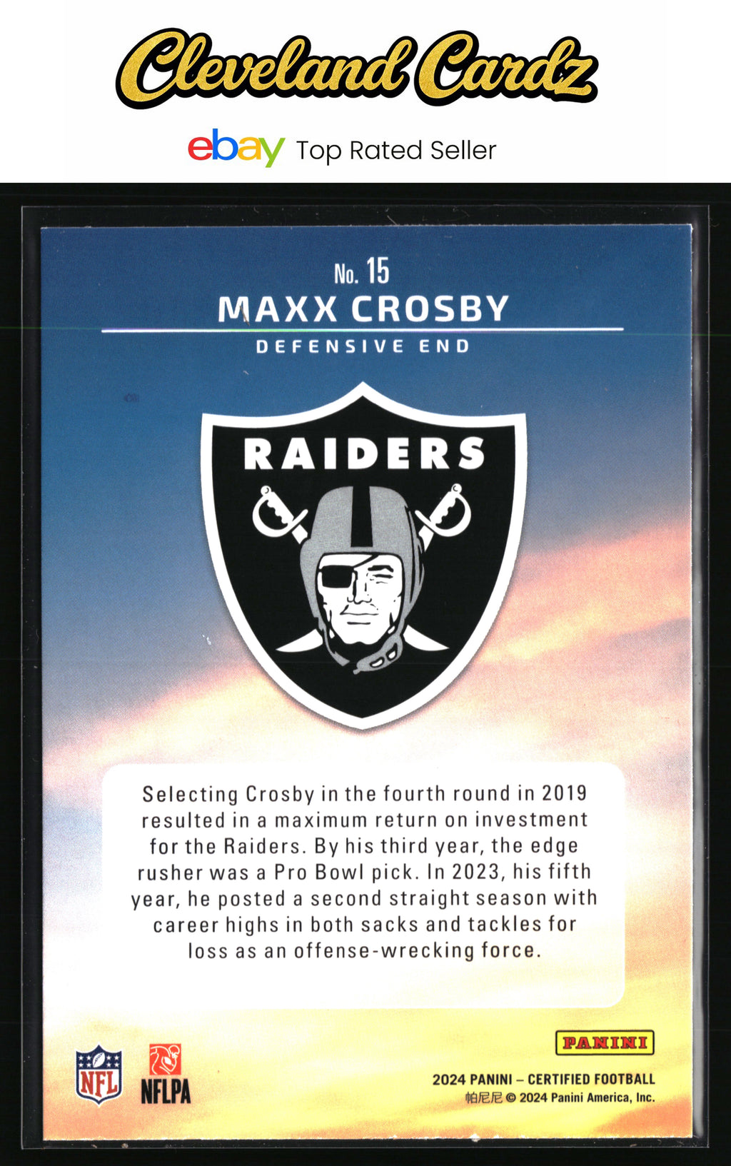 2024 Panini Certified #15 Maxx Crosby Franchise Foundations
