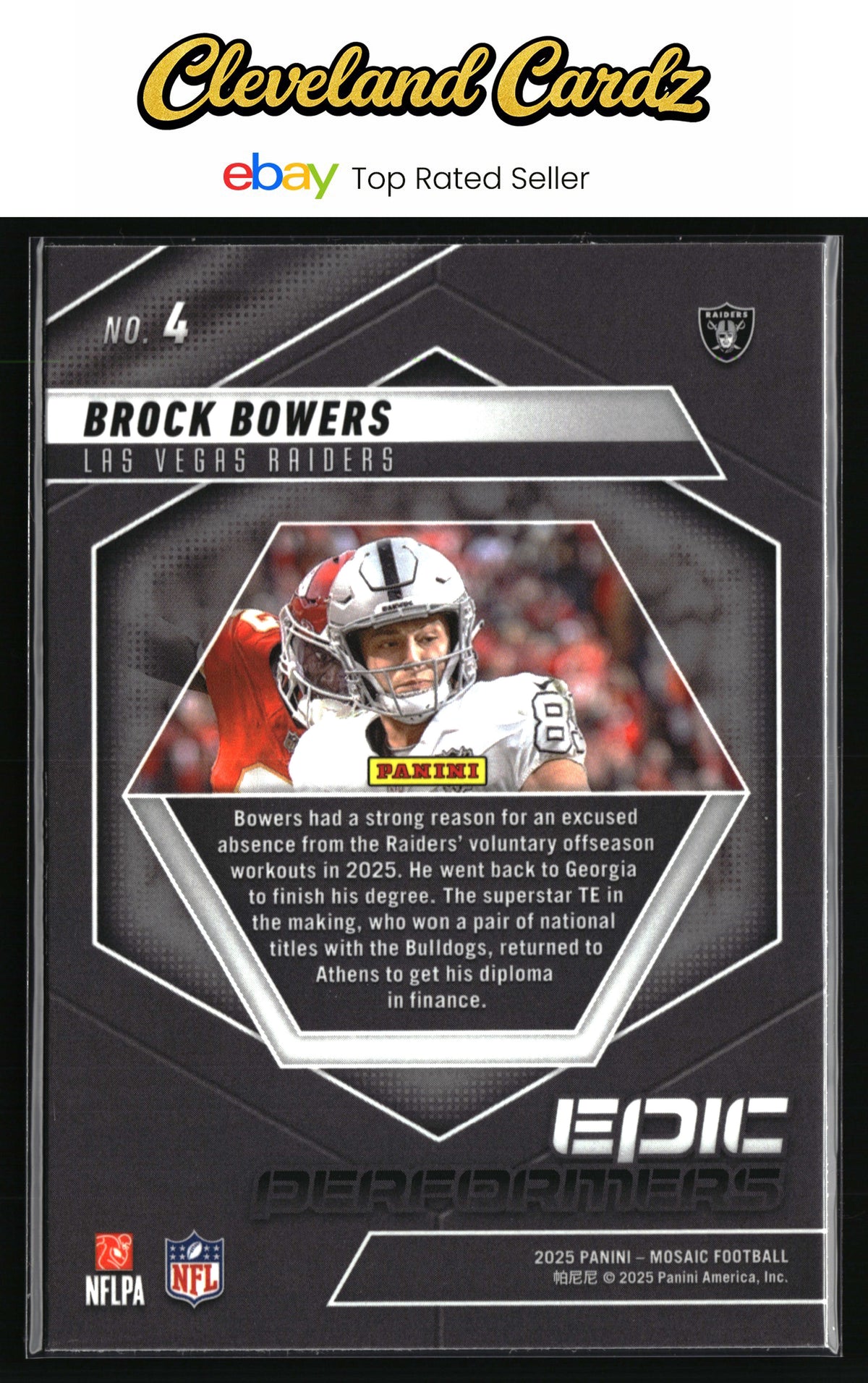 2025 Panini Mosaic #4 Brock Bowers Epic Performers Mosaic