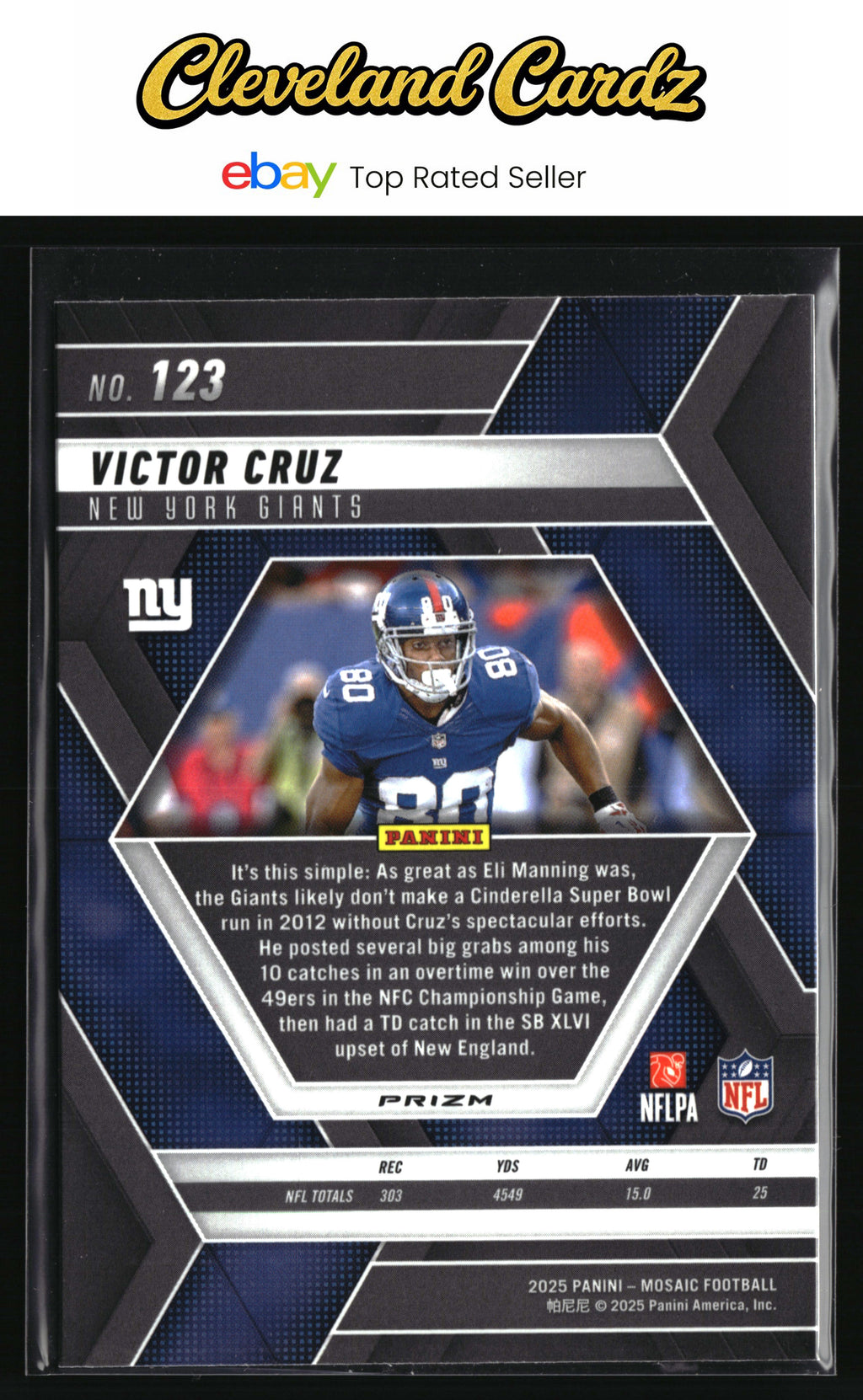 2025 Panini Mosaic #123 Victor Cruz Silver
