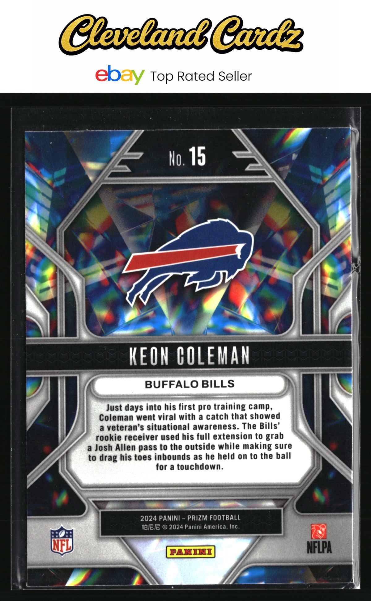 2024 Panini Prizm #15 Keon Coleman Prizmatic