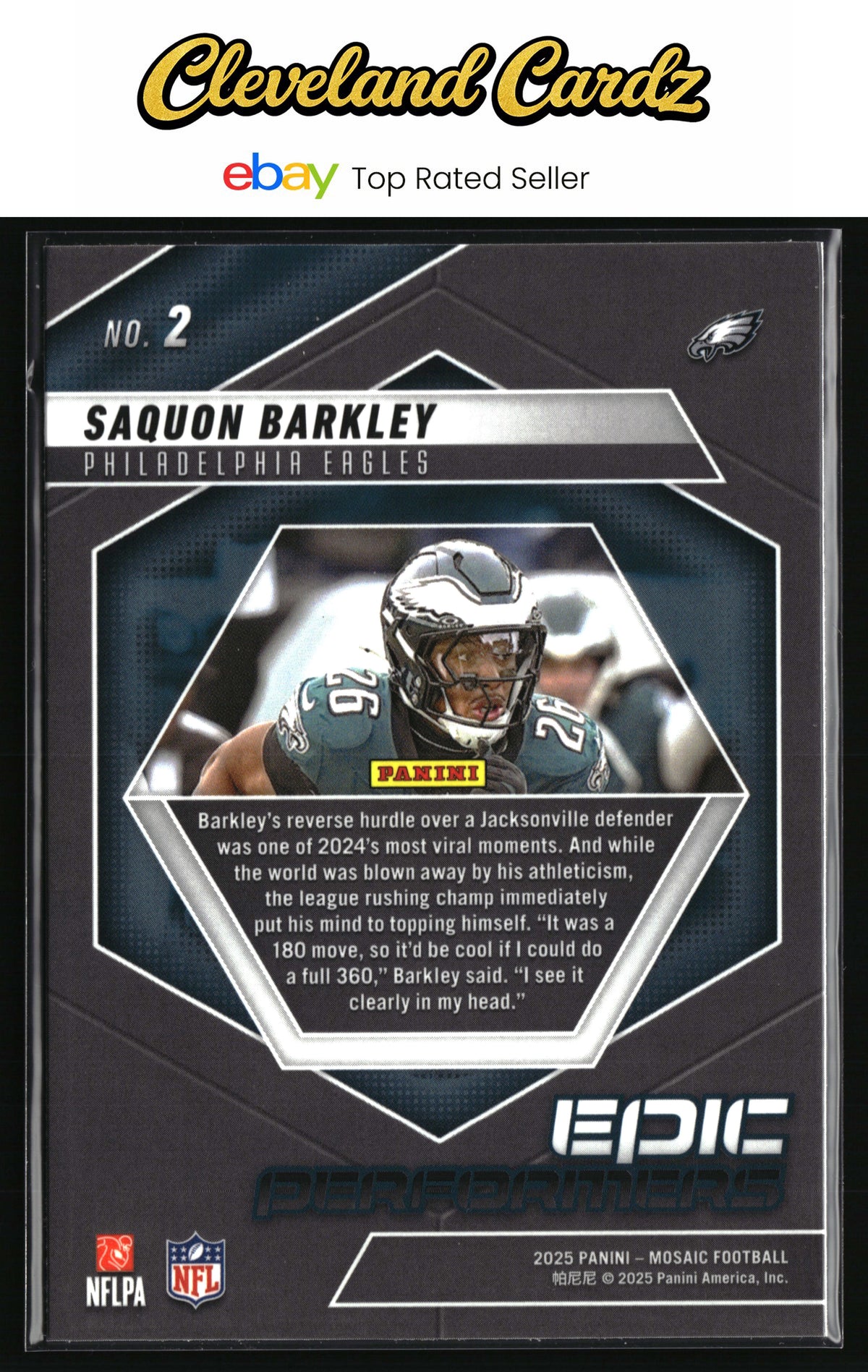 2025 Panini Mosaic #2 Saquon Barkley Epic Performers