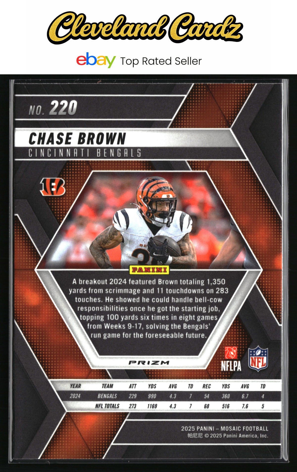 2025 Panini Mosaic #220 Chase Brown Purple Scope