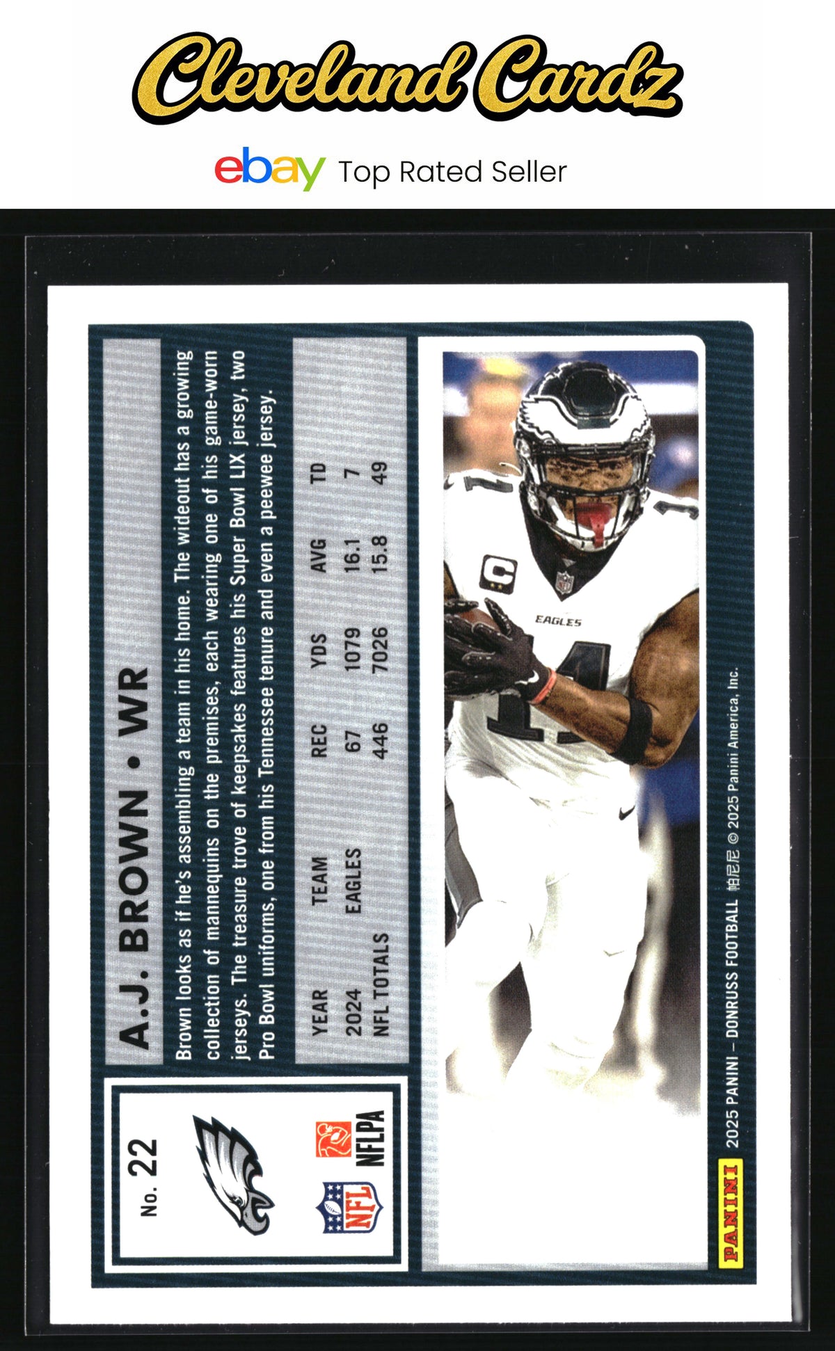 2025 Donruss #22 A.J. Brown Press Proofs Blue
