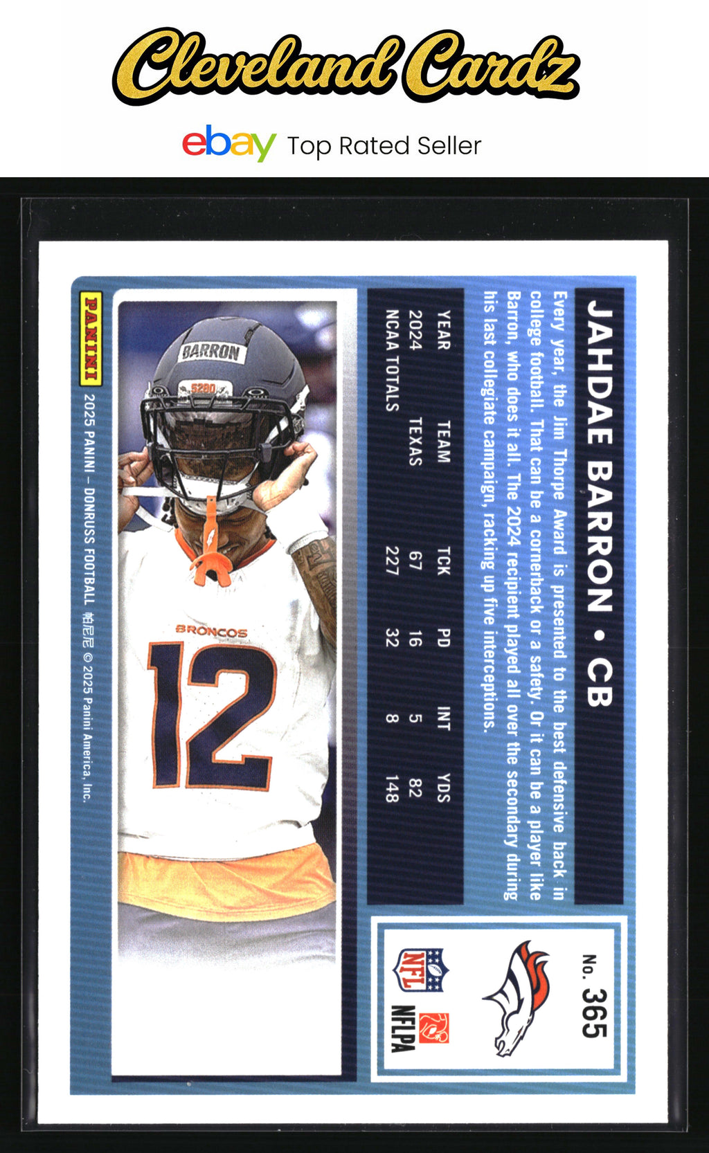 2025 Donruss #365 Jahdae Barron