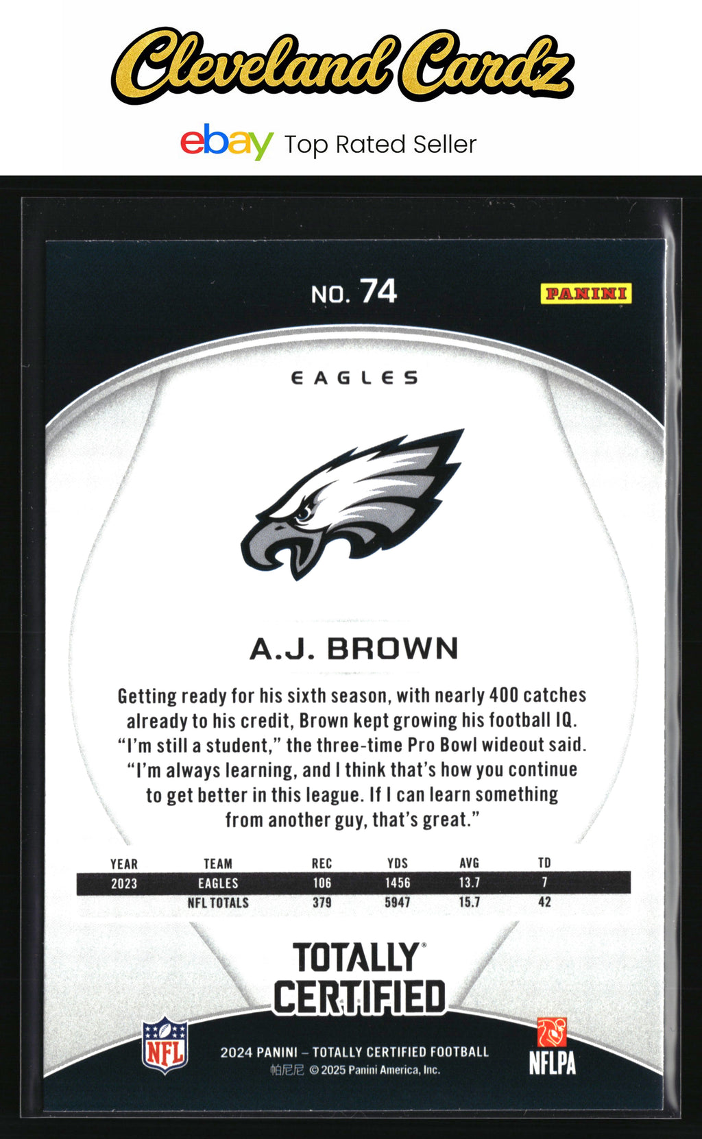 2024 Panini Totally Certified #74 A.J. Brown Mirror Bronze