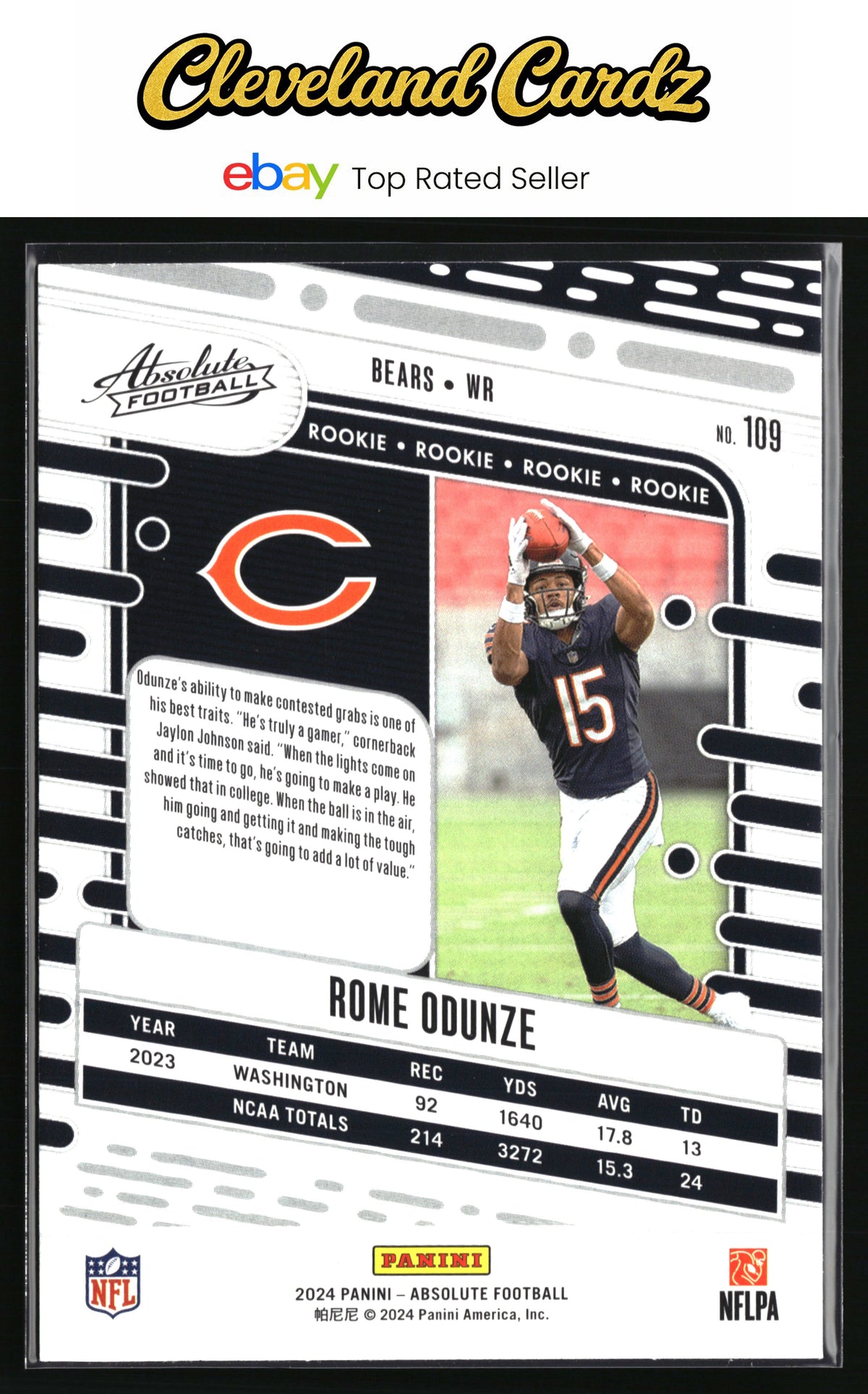 2024 Panini Absolute #109 Rome Odunze