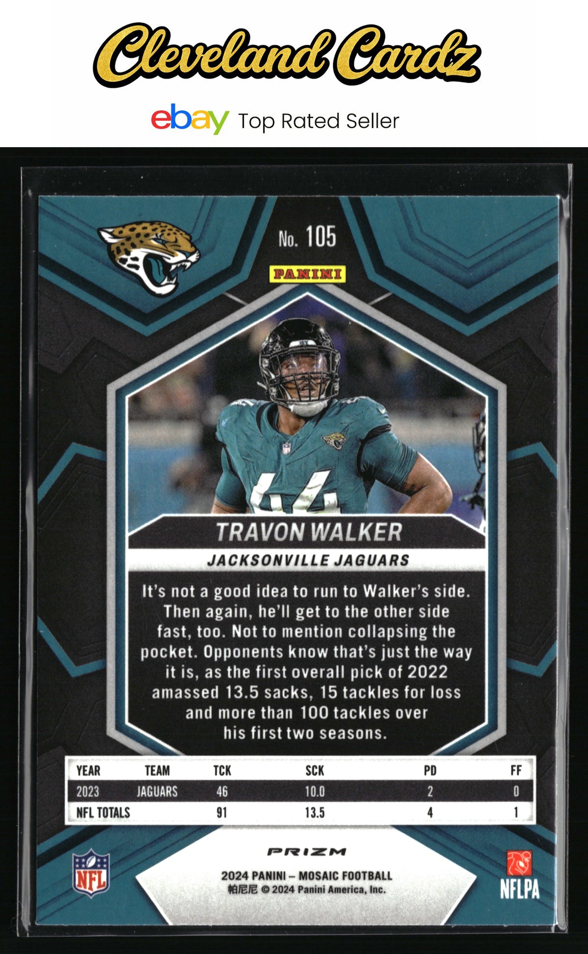 2024 Panini Mosaic #105 Travon Walker Mosaic Red