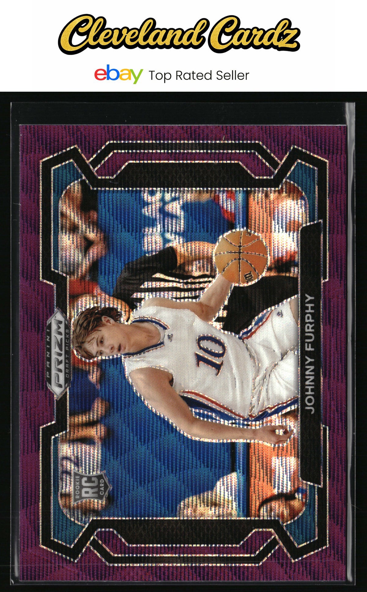 2024 Panini Prizm Draft Picks #91b Johnny Furphy Prizms Purple Wave