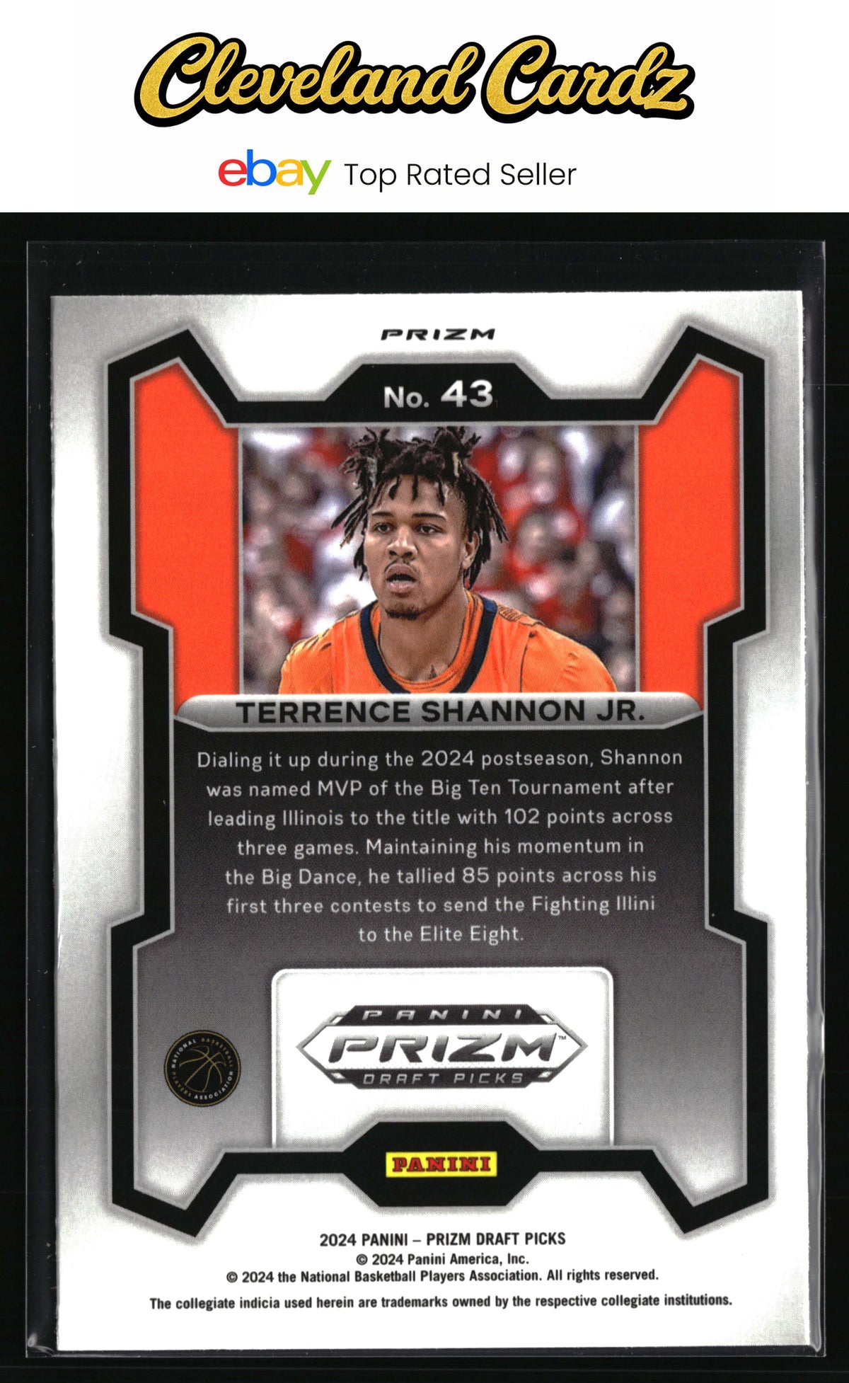 2024 Panini Prizm Draft Picks #43 Terrence Shannon Jr. Prizms Purple Wave