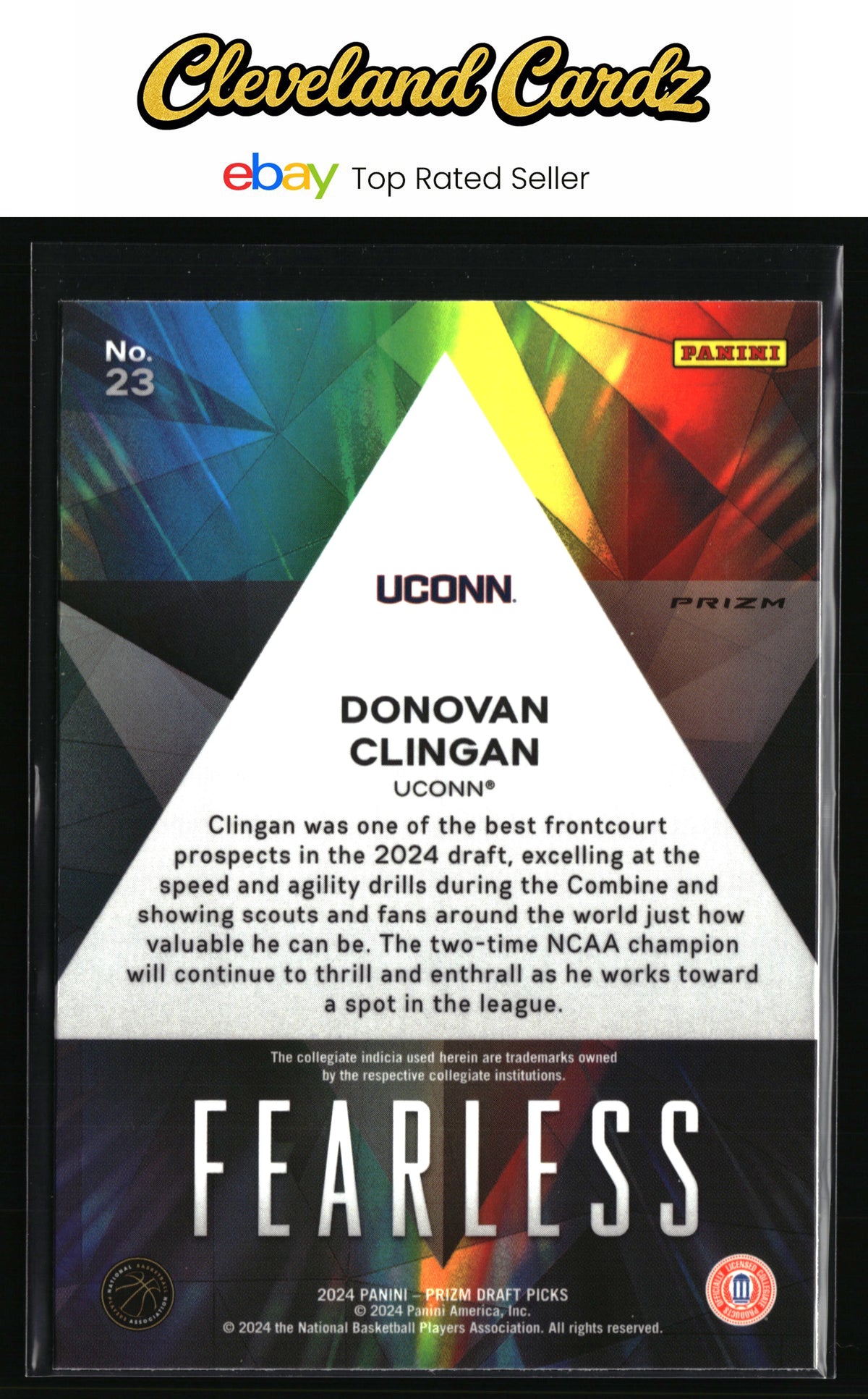 2024 Panini Prizm Draft Picks #23 Donovan Clingan Fearless Prizms Silver