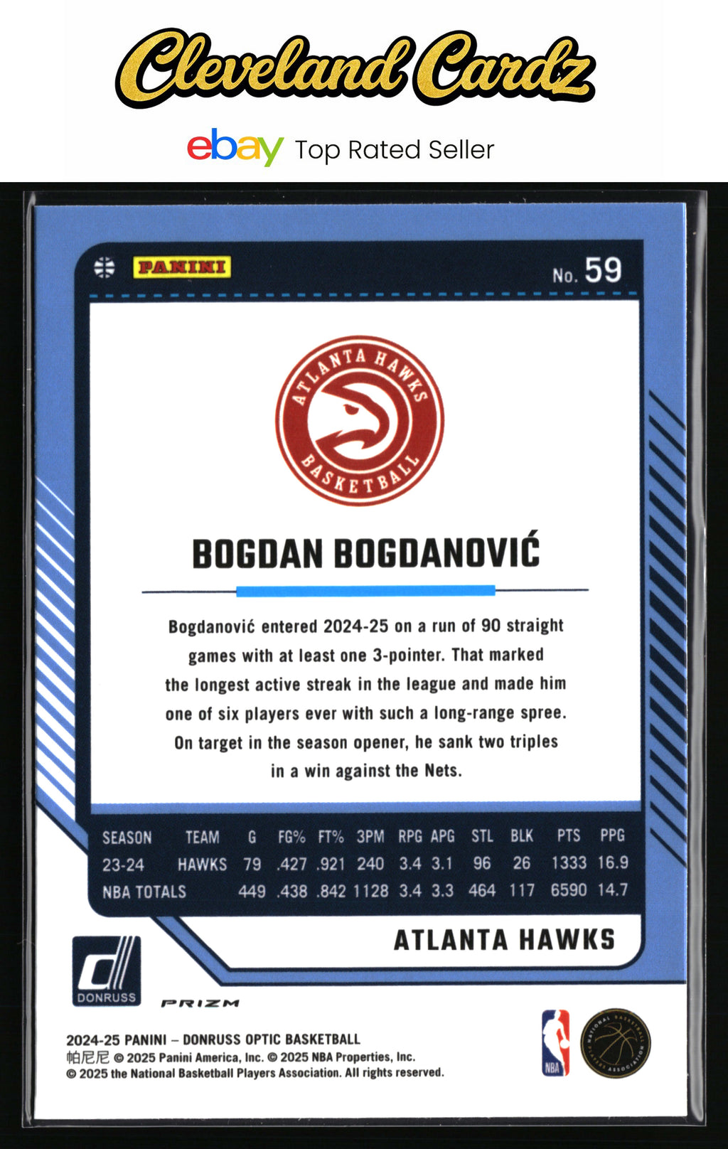 2024-25 Donruss Optic #59 Bogdan Bogdanovic Holo